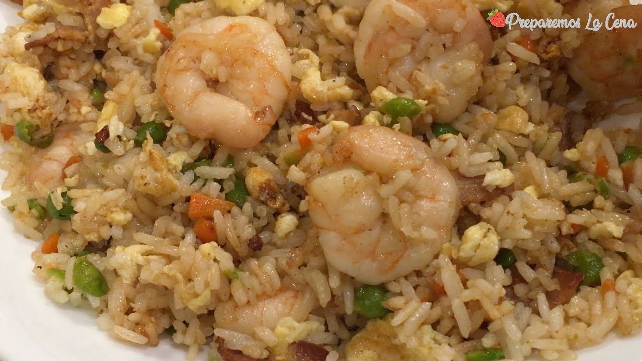 Arroz Frito Chino - Con Camarones Y Tocino - YouTube