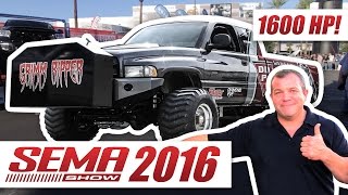 Grim Ripper: 1600hp Diesel Sled Pull Truck Build Interview - SEMA   Show 2016