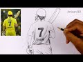 Ms Dhoni Drawing | how to draw Ms Dhoni from Indian IPL Player CSK #msdhoni