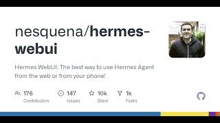 GitHub - nesquena/hermes-webui: Hermes WebUI: The best way to use Hermes Agent from the web or fr...