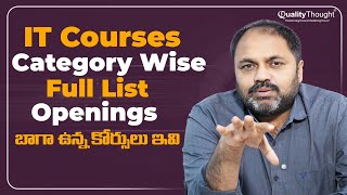 IT Courses Category Wise | Full List Courses and Openings Explained