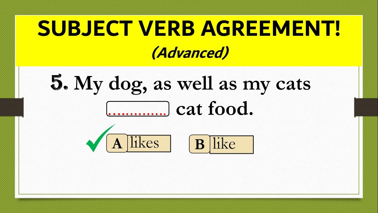 Advanced Quiz On Subject Verb Agreement Part 1 | Subject Verb Agreement ...