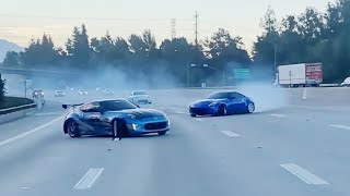 Longest FREEWAY STREET DRIFT in HISTORY “Crazy Tandem DRIFTING*