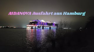 AIDAnova Ausfahrt aus Hamburg | 04.01.2025【4K】