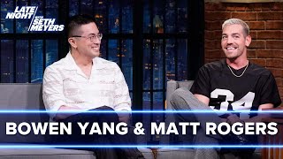 Bowen Yang and Matt Rogers Present Seth with Las Culturistas' Best Vibe, Hands D