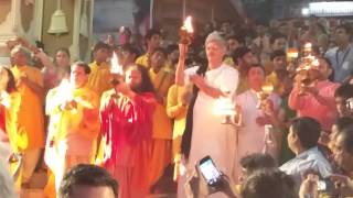 Divine arti with Swami Chidananda Saraswati ji and Ajay yagnik ji at Rishikesh