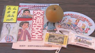 「ナシ」で事故防止呼びかけ 「交通事故なし作戦」／埼玉県