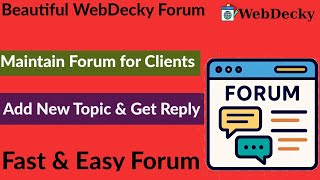 How to Add & Edit Forum in WebDecky | Community Forum Tutorial