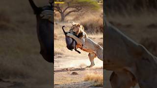 Fierce Lion Hunts a Gazelle with Incredible Skill – Unbelievable Scene!#funny #animals #nature