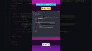Text to speech using JavaScript #js #javascript #tts #reactjs #jstutorial