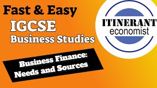 IGCSE Business studies 0450 - 5.1 - Business Finance
