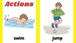 Learn Action Words | Parents must teach these "ACTION WORDS" to their kids. Preschool Learning.
