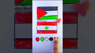 رسمت أعلام الدول العربية كلها💪😁منى بتلون الاعلام😍صوتولنا اول كومنت 🇵🇸 رسم علم السعودية 🇸🇦 #رسم