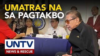 Ex-Gov. Chavit Singson, pormal nang umatras sa pagtakbo bilang senador