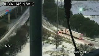 DFW road conditions: Icy and snowy conditions cause issues on North Texas roads
