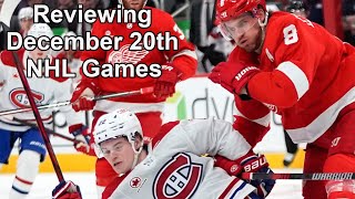 Reviewing December 20th NHL Games