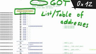 Global Offset Table (GOT) and Procedure Linkage Table (PLT) - bin 0x12