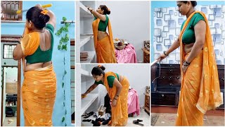 🌺Room cleaning vlog| my saree vlog full house cleaning| indian housewife daily vlog