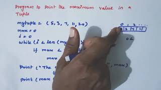 python program to print the maximum value I n a tuple/+2 computer science python programs