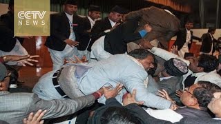 Raw: Politicians throw punches in Nepal’s parliament