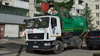 Мусоровоз КО-449-33 на шасси МАЗ-5340C2 (А 457 АН 122). / Garbage truck MAZ-5340C2.