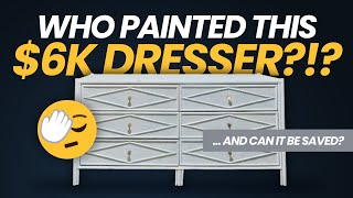 Spray Paint DISASTER to Designer MASTERPIECE! | Bamboo Dresser Refinish