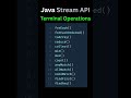 Java Stream API Terminal Operations