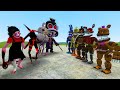 NEW DARK TEAM DARK DECEPTION CHAPTERS 1-5 NPCs VS ALL FNAF 4 ANIMATRONICS in Garry's Mod!