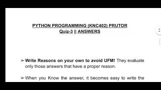 Python quiz 3 💯 percent correct answers Without ufm