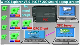 Kepware OPC Server connect with PLC S7-200 Smart and WinCC Explorer V8.0 SCADA operation tutorial