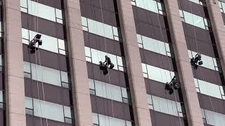 Seoul South Korea Building Cleaners Doing a Great Job December 2019