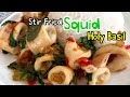 Thai Food : Stir- fried Squid with Basil