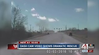 Dash cam video shows dramatic rescue