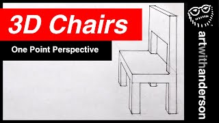 How To Draw A Simple Chair in 3D: One Point Perspective