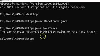 CIS18A Lab 2 Part B Race Car Java Program