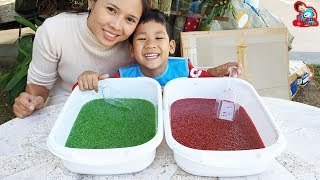 น้องบีม | กิจกรรมเรียนรู้สีจากการเล่นเม็ดแมงลักแช่น้ำ Learn color