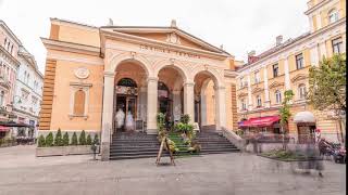 Building of Gradska Trznica Markale timelapse hyperlapse, the City Market place of Healthy Food