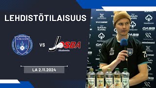 Nibacos - Josba Akatemia la 2.11.2024 | Lehdistötilaisuus