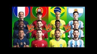 Brazil 🆚 Argentina 🆚France 🆚 Portugal  🔥 Ultimate Trio Comparison