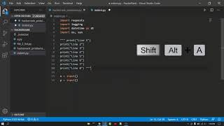 Comment Multiple lines in Visual Studio Code | Python | VSCode | 2021