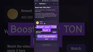 Boost Your TON | Part 1 | Tapswap Secret Code