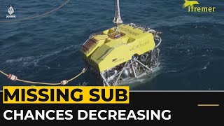 Search for missing submersible: Chances to save five men on board decreasing
