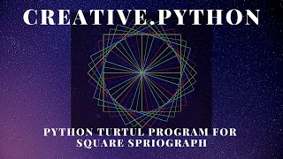 Square spirograph using python turtle !!!