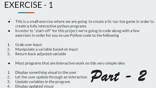 Tic Tac Toe using Python | Exercise - 1 | Part - 2