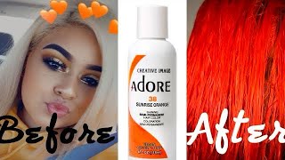 How to DYE YOUR HAIR ORANGE |ADORE SUNRISE ORANGE | orange HAIR tutorial