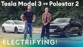 Tesla Model 3 vs Polestar 2: In-depth review with Nicki Shields & Tom Ford / Electrifying