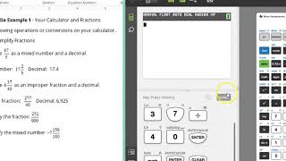 TI 84 Plus CE and Fraction Conversions