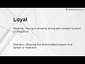 loyal meaning