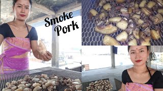 How to make Smoke Pork || Gahori Mangkho Khukalu || Oma Bador Fwranbai ||