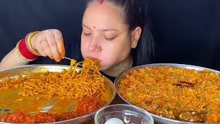 Asmr eating chessy noodles,schezwan fried rice,chicken lollipop, manchurian#mukbang #viralvideo